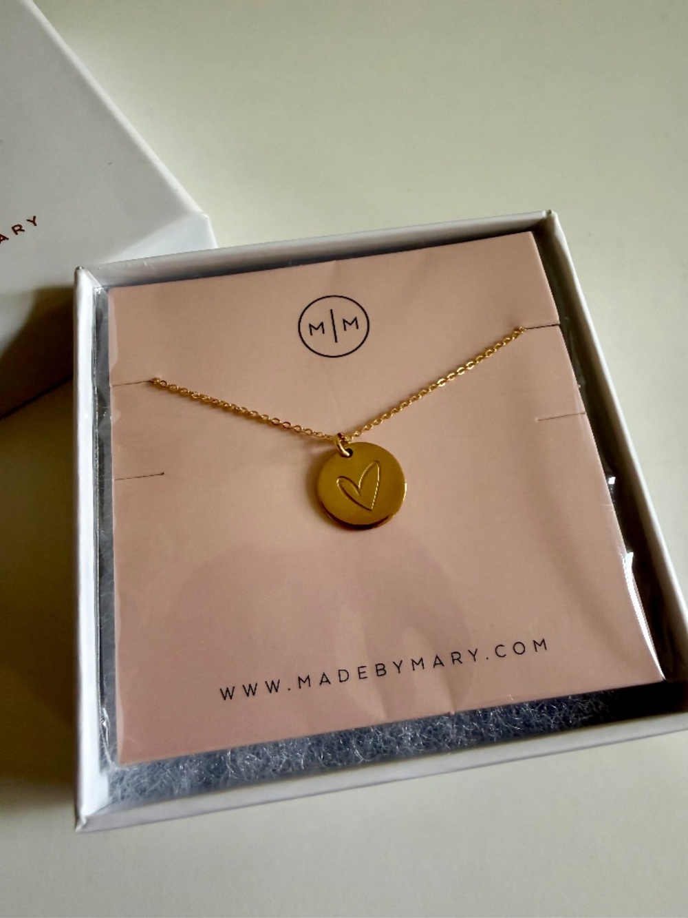 Made By Mary Heart Disc Necklace
